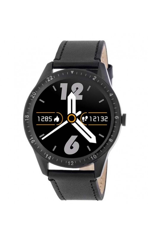 Ρολόι Χειρός 3GUYS 3GW3021 Smartwatch Black Leather Strap